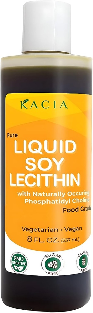 Kacia Pure Soy Lecithin Liquid • 124; Vegan Lecithin 8 oz • 124; Natural Food Grade Emulgator & Stabilizer til bagte varer & chokolade • 124; Lecithin Soy Moisturize i hud & hår kosmetik kreationer