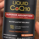 Liquid CoQ10 (30.4 fl oz.) 100 mg Ubiquinone, Superior Absorption Formula, Water & Fat Soluble Coenzyme Q10, Orange Pineapple Flavor