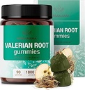 HERBAMAMA Valerian Root Gummies - 1800 mg Valerian Urter til afslapning og rolig support - Vegan, non-GMO Calming Gummies for adult - 90 Pectin- based Apple- smag Chews