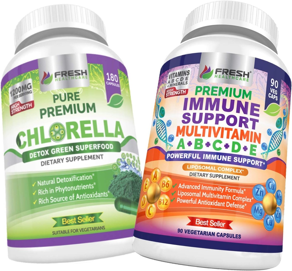 FRESH METHCARE Chlorella og immunforsvar Multivitamin - Bundle
