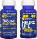 NATURLIGE STAKKER NeuroLife + Acetylcholine Brain Food Bundle - understøtter kognitiv funktion & Brain Longevity * - 120 Total kapsler