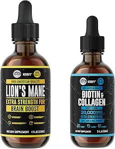 HERBIFY Bundle - Lions Mane Drops & Biotin og Collagen - Hjerne, hår, hud og negle støtte