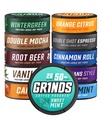 Grinds Coffee Pouches | All-in-One 11 Can Variety Pack |Wintergreen, Double Mocha, Root Beer, Sweet Mint, Vanilla, Caramel, Orange Citrus, Espresso Double Shot, Cinnamon Roll, New Orleans, & Spearmint