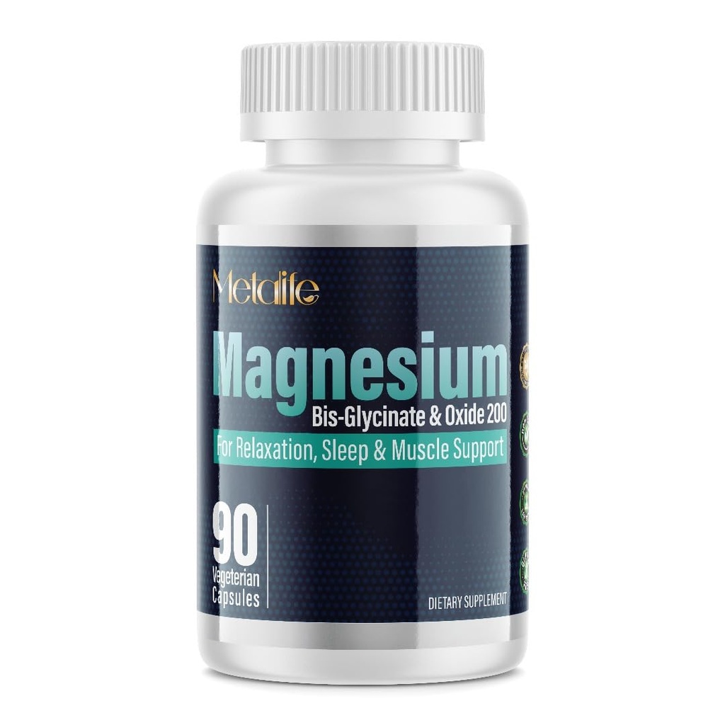 Magnesium Bis-Glycinate – 200 mg Elemental Magnesium – High Absorption (120 Count)