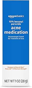 Grundlæggende 10% Benzoyl peroxid acne medicin, maksimal styrke, 1 Fluid Ounce Face Gel