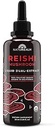 Natuarige Reishi Mushroom Liquid Tincture Supplement - fremmer Calmness, immunstøtte og sovestøtte, Vegan, Non- GMO - Organic Fruiting Bodies, 1 Måned Supply
