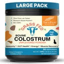 Sandhu 's Grass Fed Bovine Colostrum Powder for mennesker, voksne Buddy 124; 65 Servering (pakke med 1) Køer Supplement 124; High IgG for Gut Health Buddy 124; Immunity & Muscle Recovery Support Buddy 124; Unflavored Buddy 124; for mænd & Kvinder