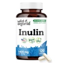 Wild & Organic Inulin Capsules 1400 mg - Digestive & Gut Support - Inulin Prebiotic Fiber Powder Supplement - Chicory Root Derived - Vegan, No Fillers, Non-GMO - 120 Count
