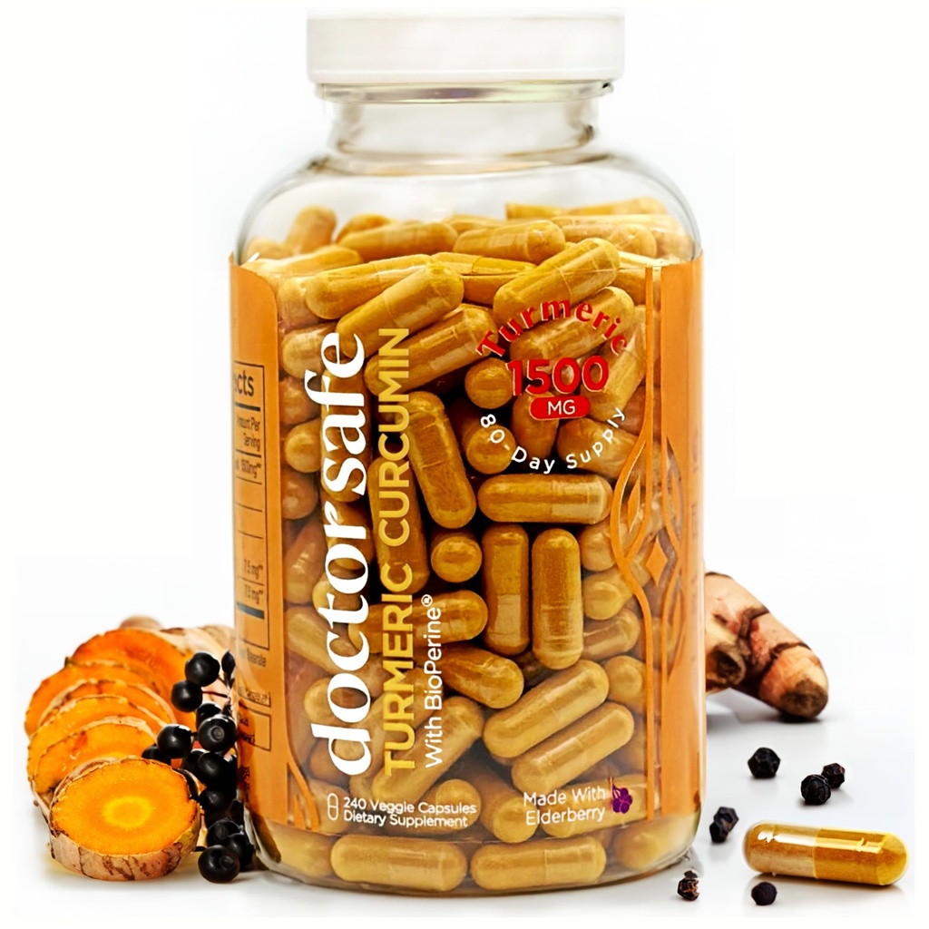 Turmeric Curcumin with 95% Curcuminoids & BioPerine Black Pepper | 1500mg | Joint Support Supplement | Non-GMO Gluten-Free - 240 Capsules
