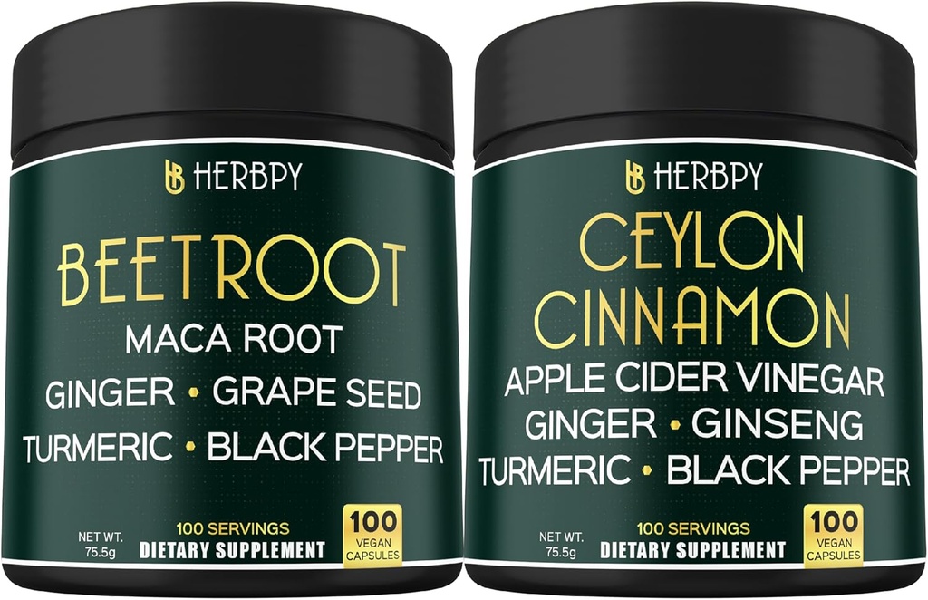 Bundle 6in1 Beet Root Capsules & 6in1 Premium Ceylon Cinnamon Supplements