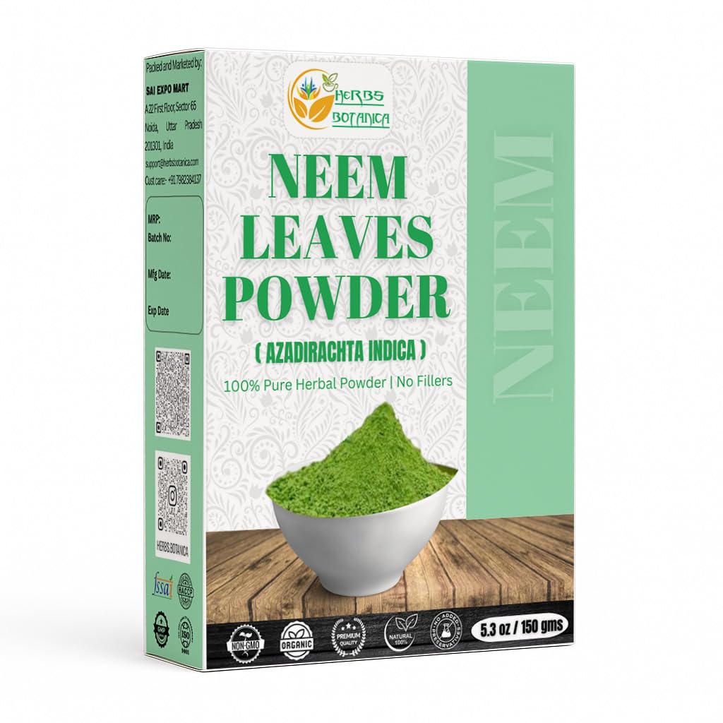 Urter Botanica Neem pulver til hårvækst, hudpleje & Detox Wildcrafted Bitter Neem blade pulver til immunsystemet støtte, fordøjelsessygdomme 5.3 oz