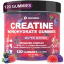 Creatine Monohydrate Gummies for Men & Women with L-Carnitine & Taurine, Sugar Free Chewable Creatine Pre-Workout Supplement for Muscle Strength, Muscle Builder, Energy Boost (Raspberry Flavor)