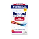 Emetryl Non- Drowsy Kvalme Relief - Chewable Medicine for Opset Mave - Pharmacist Anbefalet Kvalme Relief - Blandede berry Flavor, 60 tabletter