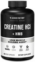 Jacked Factory Creatin HCL + HMB kapsler - Synergistisk CON- CRET, myHMB, og D-vitamin Formel for forbedret vækst, styrke, og reduceret muskelfordeling - 150 kapsler