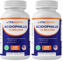 Vitamatic Acidophilus Probiotic - 10 Billion CFU - 5X Potency - Daily Probiotic Supplement, Supports Digestive Health - 120 Tablets (Pack of 2)