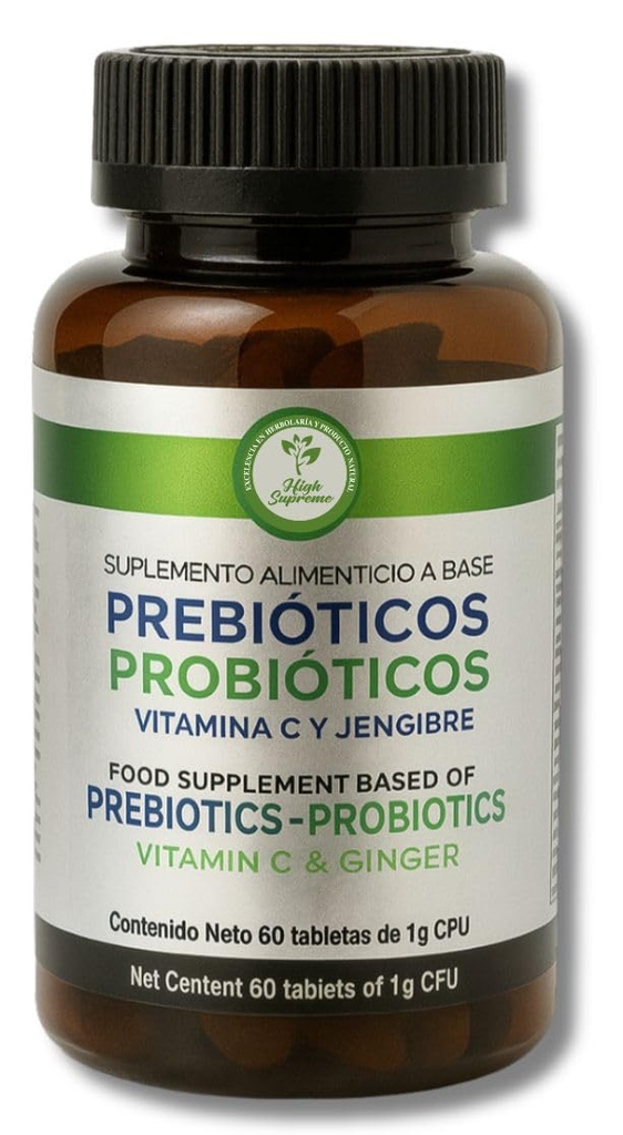 Prebiotic & Probiotic Supplement – 60 Tablets – Gut Health & Digestive Enzymes – Lactobacillus, Bifidobacterium, Agave Inulin, Papaya, Ginger & Vitamin C – 30-Day Supply - Probioticos