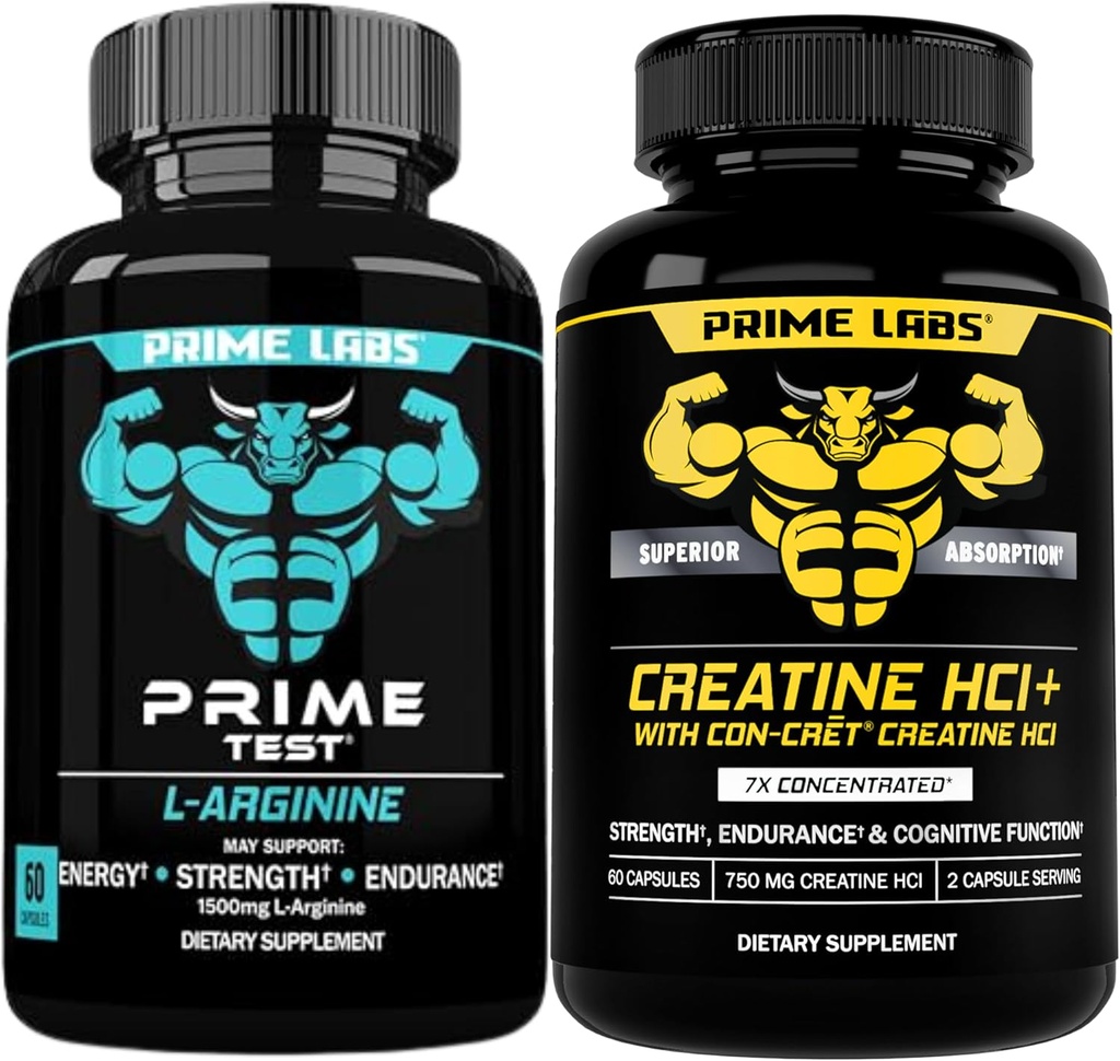 Prime Labs L Arginin (60 ct) + Creatinin HCl kapsler (60 ct)