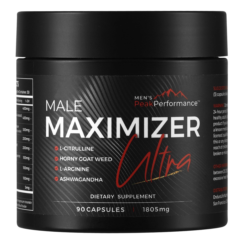 Male Maximizer Ultra – Testosterone Support Supplement for Men – Energy, Stamina, Endurance & Strength – Ashwagandha, Tongkat Ali, Tribulus – 90 Capsules
