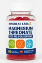 Magnesium Threonate Gummies, 1000mg, Strawberry Flavor, Sugar Free, Vegan, 60 Count, GMP Certified