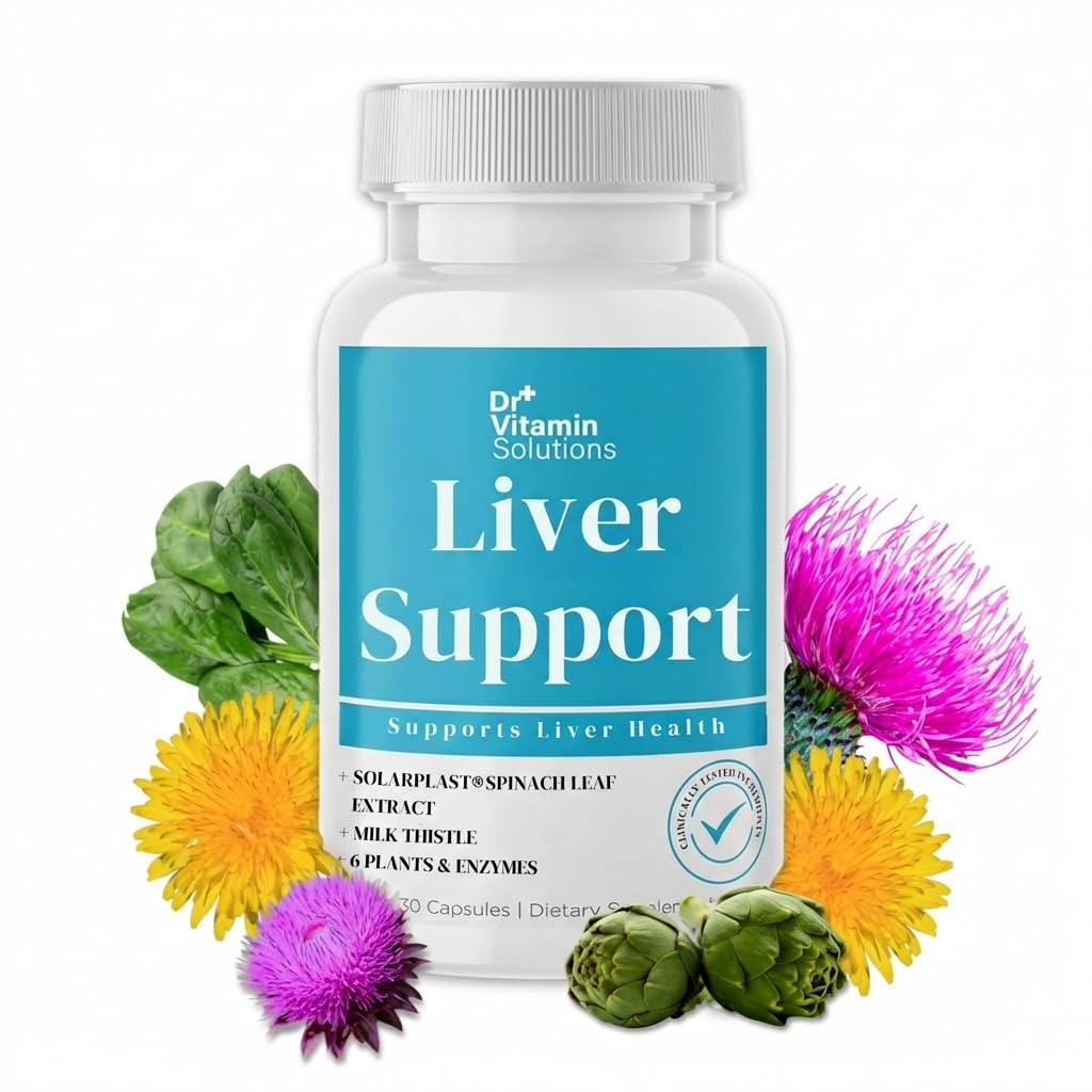 DR VITAMIN LØSNING Lever Rengøring Detox og reparation - Mælk tidsel tillæg med chlorophyll, fordøjelsesenzymer, Artiskoke & Mælkebøtte til naturlige galdeblære Support, 30 Veganske kapsler