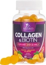 Collagen Gummies med 2500mcg biotin, C-vitamin & zink - Hydrolyzed Collagen Peptid Type 1 & 3 Supplement - Avanceret hår, hud & negle vækst støtte til kvinder & mænd, gluten fri, ikke-GMO - 60 Greve