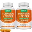 Turmeric Curcumin Supplement | 2400mg Turmeric Extract with 95% Curcuminoids with Bee Propolis, Ginger, MCT Oil, Fat Soluble Vitamin C, & Black Pepper - 105 Capsules (2PCS)