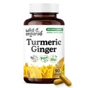 Wild & Organic Turmeric and Ginger Supplement Capsules - Mobility & Immune Support - Turmeric Ginger Black Pepper Supplement - 45 Days of Supply - Vegan, No Fillers, Non-GMO - 90 Count