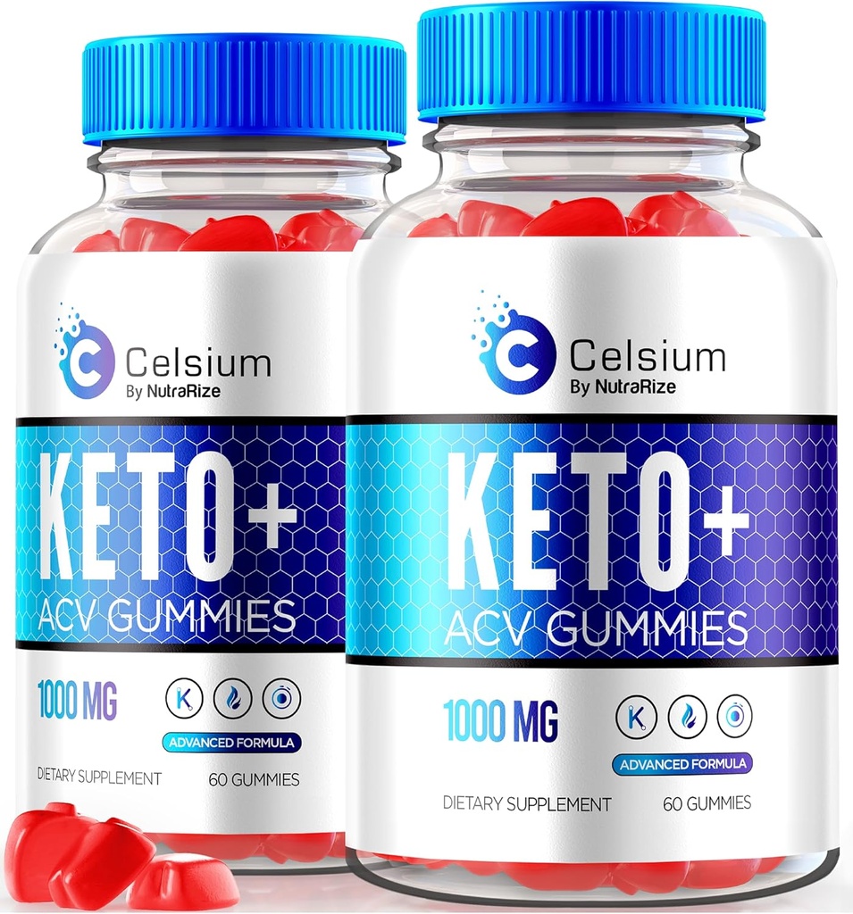 NutraRize (pakke med 2 celsium Keto + ACV Gummies, Advanced Formel 1000MG Apple Cider Vincipes, All- Natural Keto Official, Celsium Kosttilskud, Anmeldelser (120 Gummies)