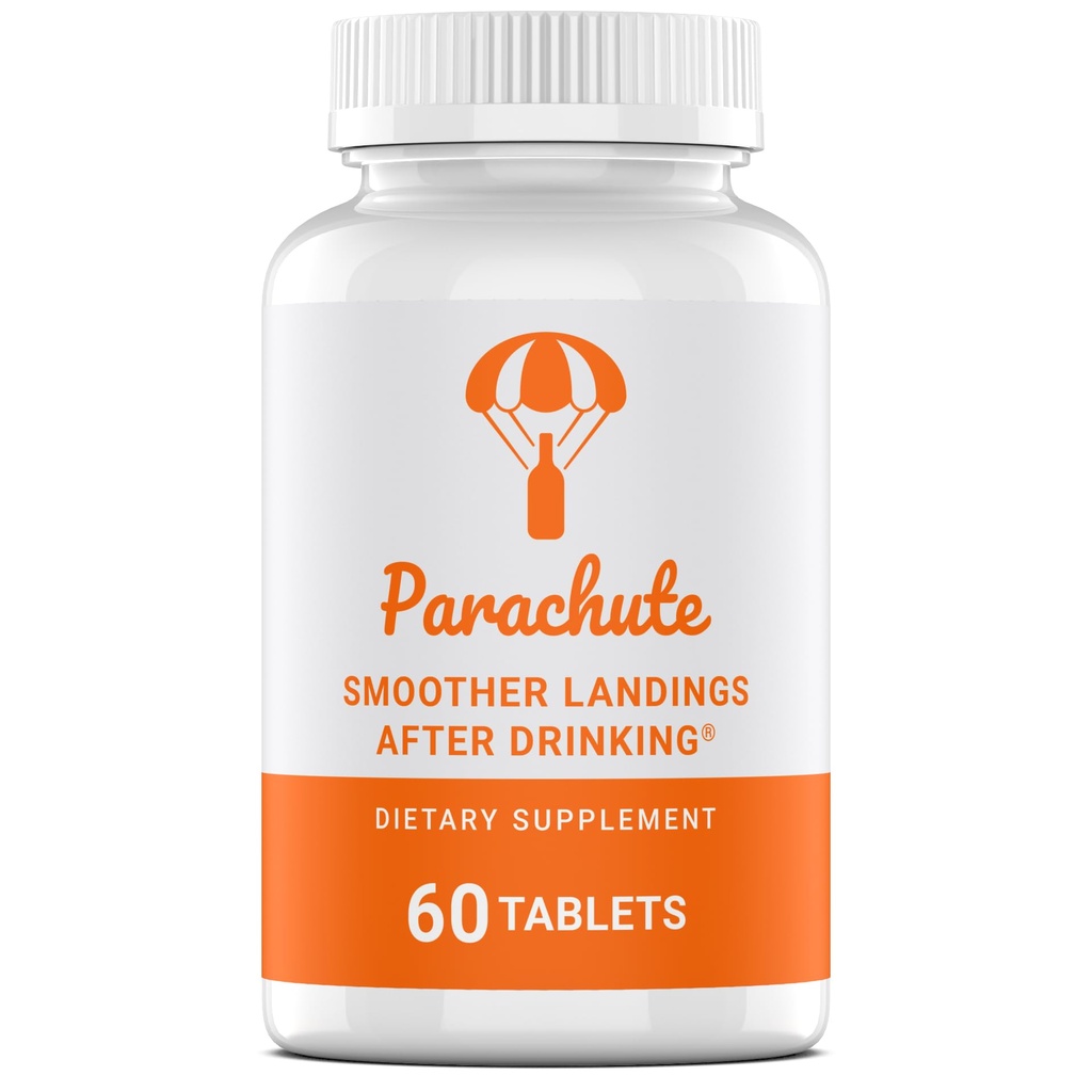 Parachute - Smoother Landings After Drinking | DHM and Milk Thistle Blend | Supplement to Promote Alcohol Metabolism and Support Liver Health | 60 Tablets