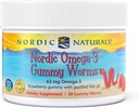 Nordic Naturals Nordic Omega-3 Gummy Worms, Strawberry - 30 Gummy Worms - 63 mg Total Omega- 3s med EPA & DHA - - 30 Servering