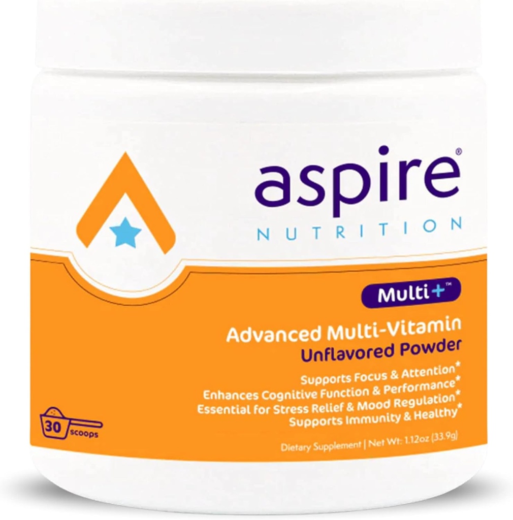Aspire Multi + ™ Avanceret Multivitamin til børn, mænd og kvinder (pulver uden smag)
