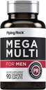 Piping Rock Herre- Multivitamin124; 90 Caplets - 124; Daily Mega Multimineral Supplement - 124; med vitamin C, D, Magnesium, Zink124; Non- GMO, Gluten Free