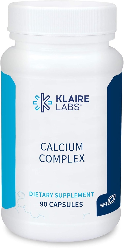 Klaire Labs Calcium Complex - Certificeret BSE- Free Calcium Mikrokrystallinsk Hydroxyapatit & Citrat med Phosphorus (90 kapsler)