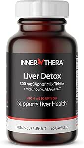 Lever Detox med 360 mg mælk tidsel supplement med Alpha Lipoic Acid, Cholin og NAC, understøtter sund lever funktion, 60 Veggie Caps