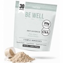 Be Well By Kelly Unflavored Plant-Based Protein Powder, Vegan 20G of Protein & 8G of Fiber (1 Ingredient, 20 Servings) 9 Amino Acids + 3 BCAAs No Soy, No Dairy, Stevia-Free, No Sugar Added 1.68lb 760g