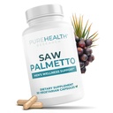 PUREHEALTH RESEARCH Saw Palmetto for Men - Men’s Wellness Support for Prostate Health & Urinary Flow with Saw Palmetto Fruit Extract, 45% Fatty Acids, 320mg, Herbal Supplement - 30 Vegetarian Capsules