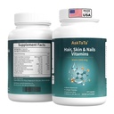 Women’s Hair Skin & Nails Vitamins Supplement,with Biotin,Collagen Peptides,Hyaluronic Acid,Vitamin A, C, E, B5,B6,Helps Maintain Skin Moisture and Suppleness,Support Hair Nails Health,120 Capsules