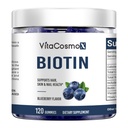 Biotin Gummies, 5000mcg, 120 Count, Vegan Capsules, Natural Blueberry Flavor, Hair Skin & Nails Support Vegetarian Friendly, Non-GMO, Gluten Free