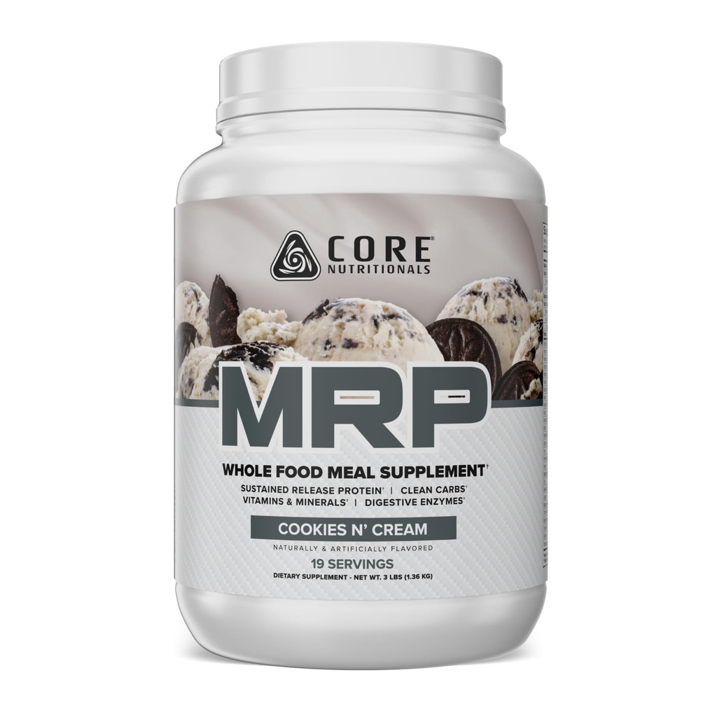 Core Nutritionals MRP Full Spectrum Meal Replacement | Whey Protein Blend + Low Glycemic Carb Blend | 27g Protein | 3 Pound (Cookies N' Cream)