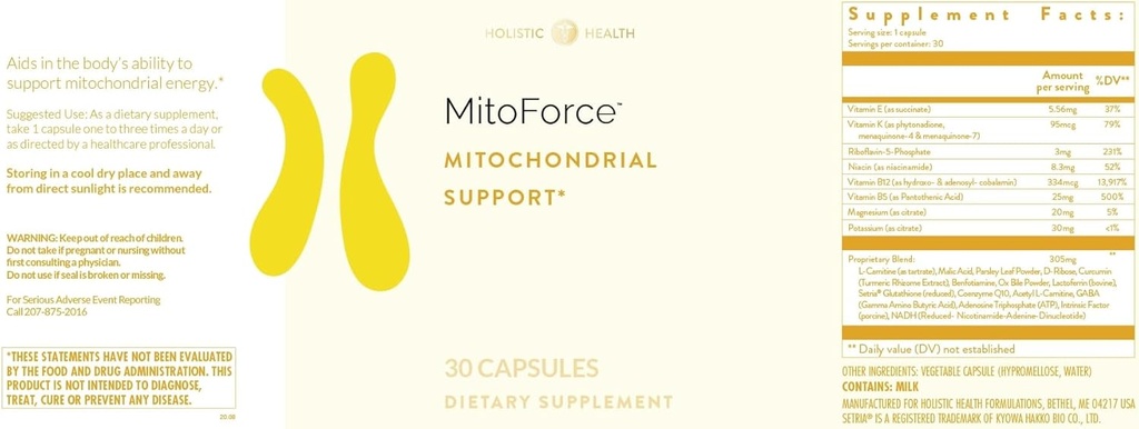 Holistisk sundhed MitoForce Mitokondriel Support 30 kapsler