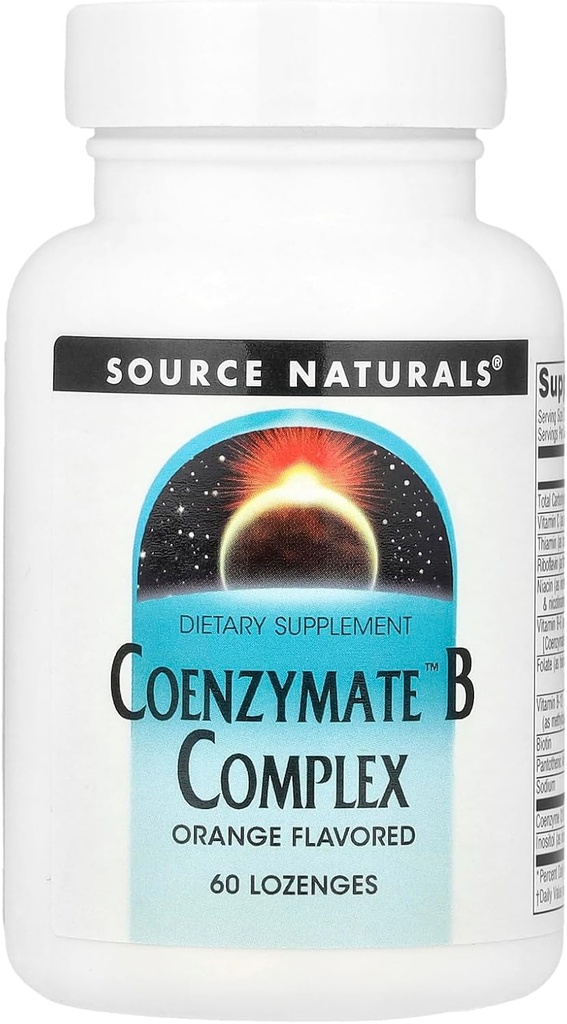 Source Naturals Coenzymate B Complex Fast Actioning, Quick Opløs Orange - 60 Lozenges