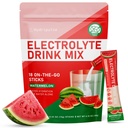 Elektrolyter Powder Packets - Sukker Free, Naturligt Opløst, 10 Elektrolyte & Vitaminer Electrolyte Drikke Mix - Vandmelon Flavors, Keto Friendly, Vegan, Non- GMO, 18 Packets