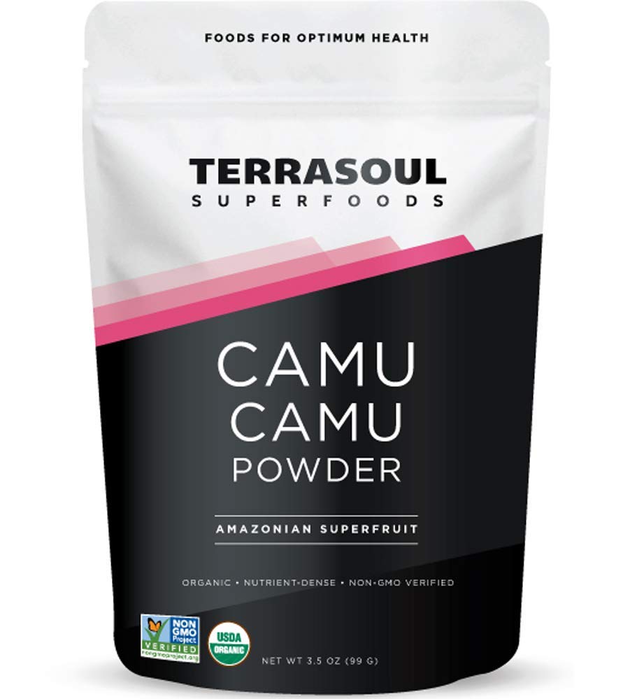 Terrasoul Superfoods Organic Camu Camu Powder, 3,5 Oz, Amazonsk Superfrugt til immunforsvar, Smoothie Boost, og C-vitamin Antioxidant- rige opskrifter