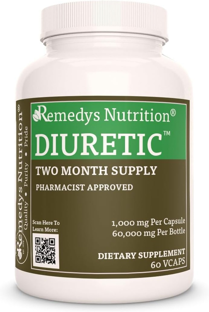 Remedy's Nutrition Diuretic™ | 1,000 mg, 60 Vegan Capsules Herbal Dietary Supplement | Two Month Supply