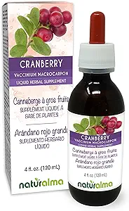 Naturalma Cranberry (Vaccinium macrocarpon eller Oxycoccus macrocarpos) Frugt Alkoholfri tinktur - 4 fl oz flydende ekstrakt i dråber - Urtetilskud - Vegan