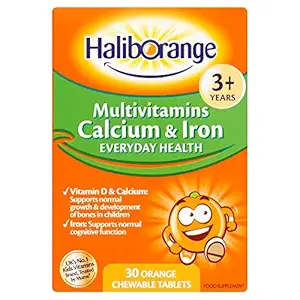 Haliborange Seven Seven Seas Kids Multivitaminer Calcium & Iron 30 Orange Flavour tyggetabletter