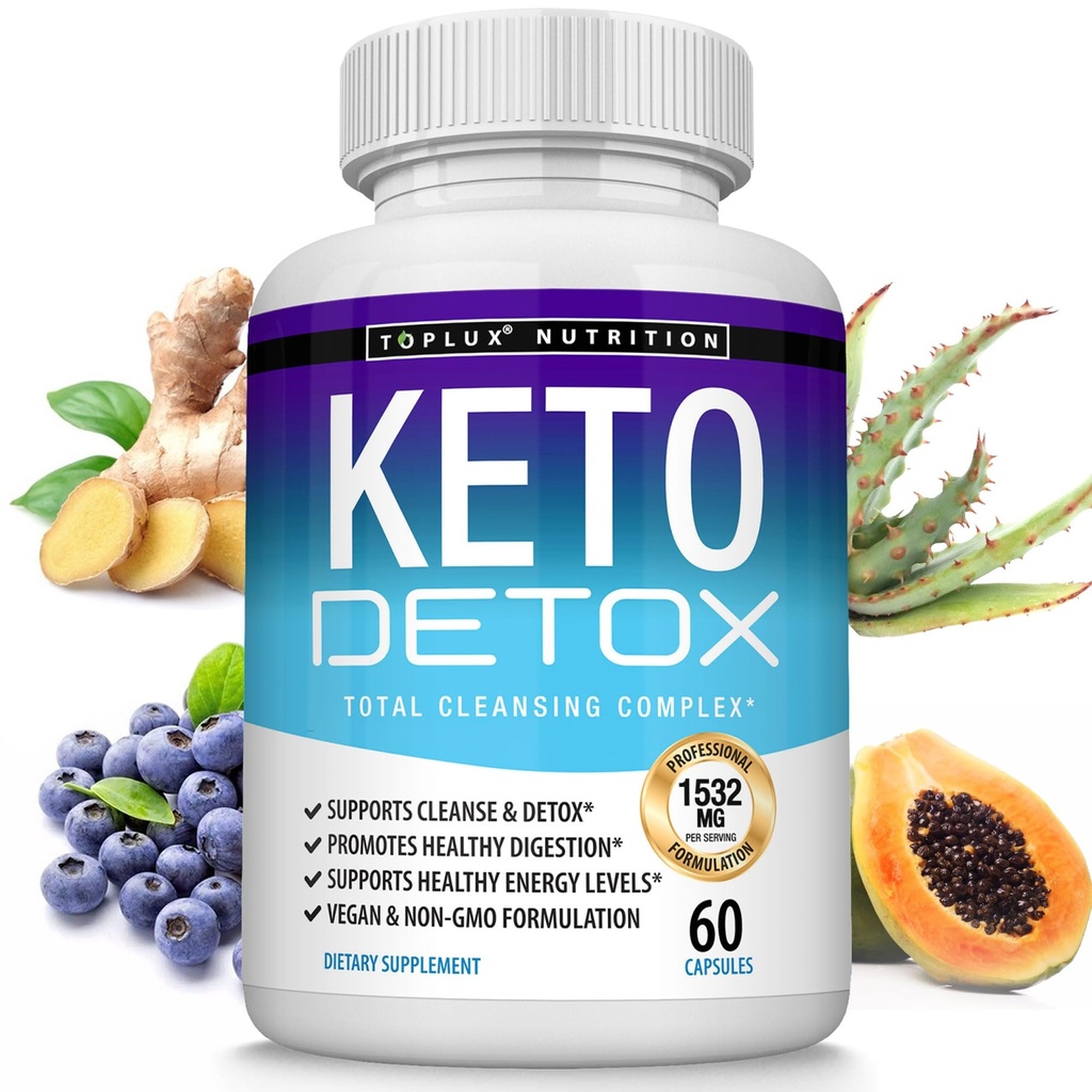 Toplux Keto Detox Pills Advanced Cleansing Extract - 1532 Mg Natural Acai Colon Cleanser Formel, Flush Toksiner & Overskydende Affald, for Mænd Kvinder, 60 Kapsler, Supplement
