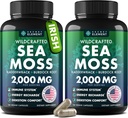 Sea Moss Capsules - Irish Sea Moss Advanced med Burdock Root, Bladderwrack & Muira Puama for Immunitet, Gut, & Energy - Superfood Sea Moss Kosttilskud w / Raw Sea Moss Powder (2 Pack)
