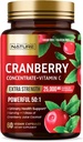 Bygget af Nature Cranberry Pills 25,000mg - Ekstra styrke 50: 1 Koncentrat Uddrag med C-vitamin - Urinære Tract sundhed supplement til kvinder - Non- GMO, Sukker fri, Vegan - 60 kapsler