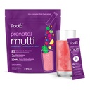 Root 'd Prenatal Multivitamin Powder - 25 vitaminer og mineraler med 3x Elektrolyter, Folate, Jern, D3 for mor & baby, 7 Superfood & Probiotika, Sugar- Free Vitamin & Hydration Medic124; 30 Vitamin Drikkepakker
